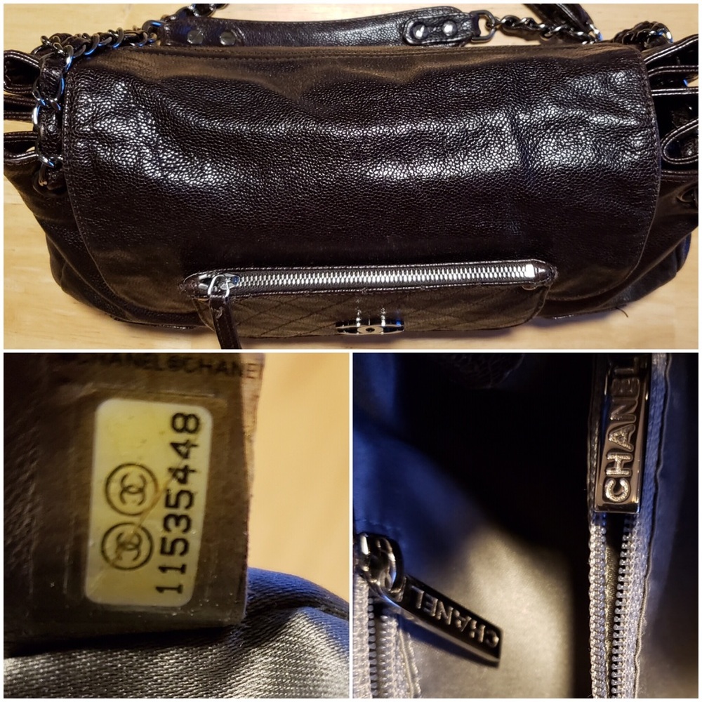 CHANEL Glazed Caviar Pocket in the City Tote